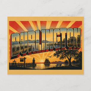 Carte Postale Burlington VT Rives du lac Champlain Art