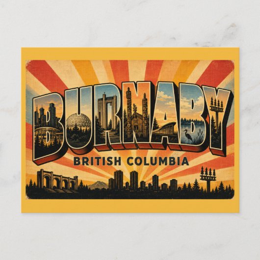 Carte Postale Burnaby BC Central City (Devant)