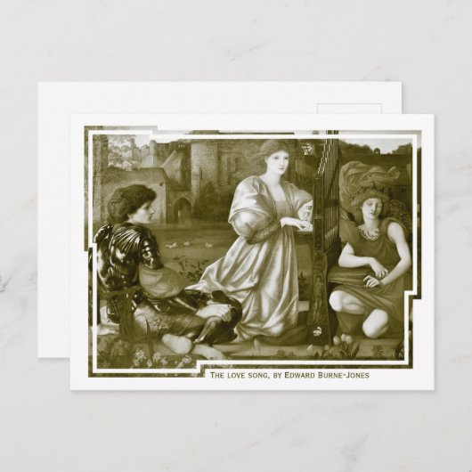 Carte Postale Burne-Jones La chanson d'amour CC0791 Pre-Raphaeli (Devant / Derrière)