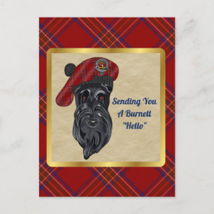 Carte postale Burnett Clan Badge & Tartan