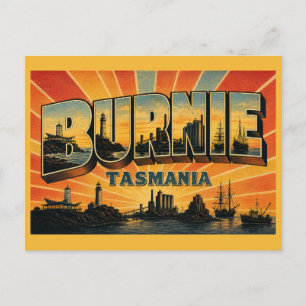 Carte Postale Burnie Tasmanie Industrie Côtière Vintage