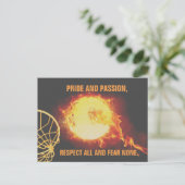 Carte Postale Burning Ball Netball Image Thème Avec Slogan (Debout devant)