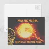 Carte Postale Burning Ball Netball Image Thème Avec Slogan (Devant / Derrière)