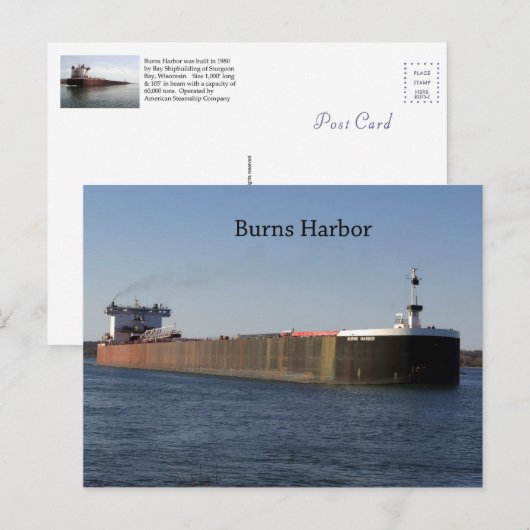 Carte postale Burns Harbour (Devant / Derrière)