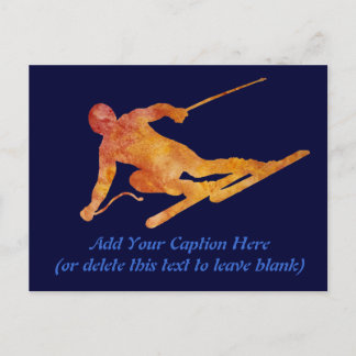 Carte Postale Burnt Orange Skier avec texte personnalisable