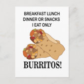 Carte Postale Burritos Je Ne Mange Que Burrito (Devant)