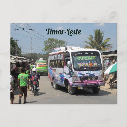 Carte Postale Bus à Baucau Timor Oriental (Devant)