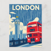 Carte Postale Bus à impériale rouge double icône de Londres Roya (Devant)