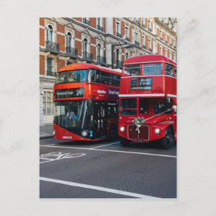 Carte Postale Bus à impériale rouges