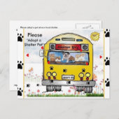 Carte Postale Bus d'adoption pour chat et chien (Devant / Derrière)