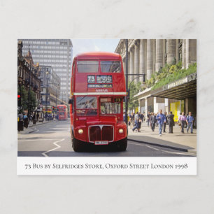 Carte Postale Bus de Londres par Selfridges sur Oxford St, 1998