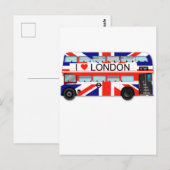 Carte Postale Bus de Londres Union Jack (Devant / Derrière)