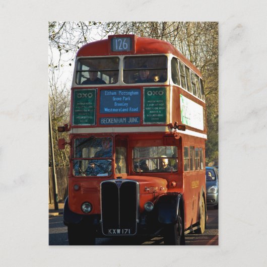 Carte Postale Bus de Londres - Vintage (Devant)