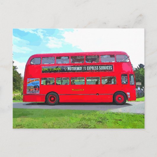 CARTE POSTALE BUS ROUGE (Devant)