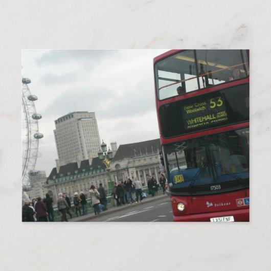 Carte Postale Bus rouge de Londres (Devant)