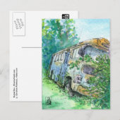 Carte Postale Bus rouillé (Devant / Derrière)