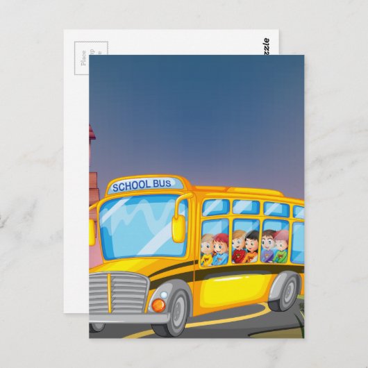 Carte Postale Bus scolaire (Devant / Derrière)