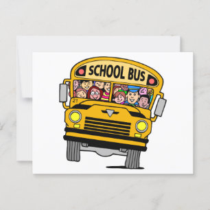 Carte Postale Bus scolaire avec retour à l'école