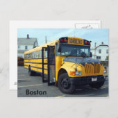 Carte Postale Bus scolaire de Boston (Devant / Derrière)