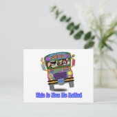 Carte Postale Bus scolaire Hippie (Debout devant)