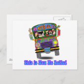 Carte Postale Bus scolaire Hippie (Devant / Derrière)