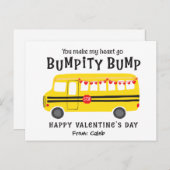 Carte Postale Bus scolaire personnalisé Valentines (Devant / Derrière)