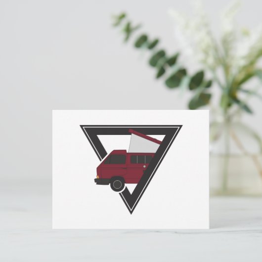 Carte Postale bus triangle maroon (Debout devant)