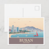Carte Postale Busan Corée du Sud Voyage Pastel (Devant / Derrière)