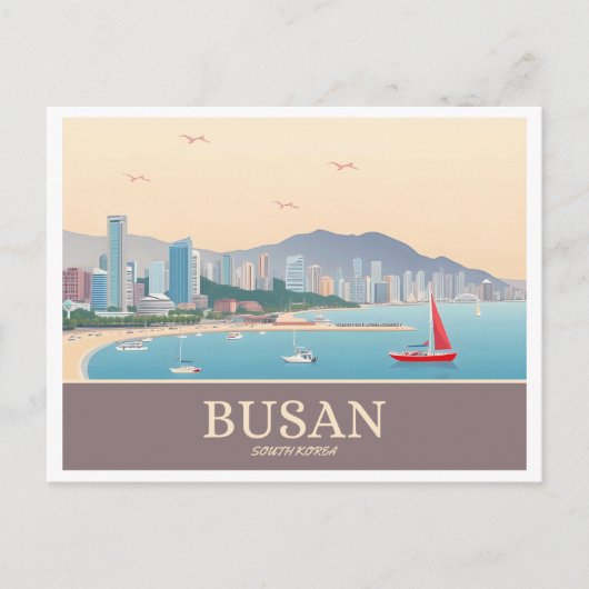 Carte Postale Busan Corée du Sud Voyage Pastel (Devant)