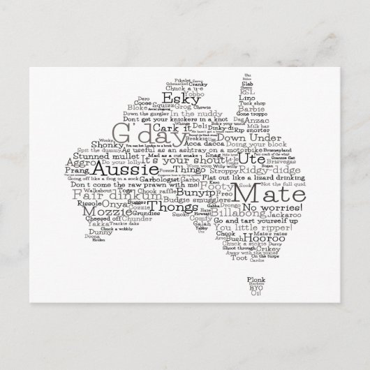 Carte Postale Busfire Special Edition Aussie Slang Map (Devant)