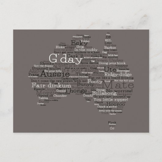 Carte Postale Busfire Special Edition Aussie Slang Map (Devant)