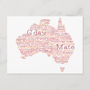 Carte Postale Busfire Special Edition Aussie Slang Map