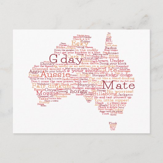 Carte Postale Busfire Special Edition Aussie Slang Map (Devant)