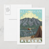 Carte Postale Bush bâche et pêche aux renseignements - Ketchikan (Devant / Derrière)
