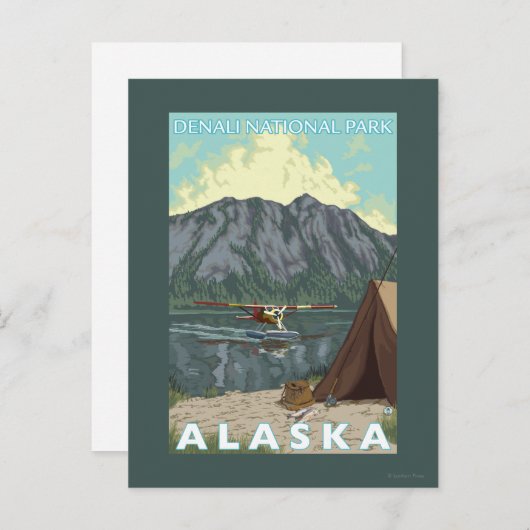 Carte Postale Bush Plane & Fishing - Denali Nat'l Park, (Devant / Derrière)