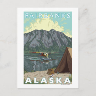 Carte Postale Bush Plane & Fishing - Fairbanks, Alaska