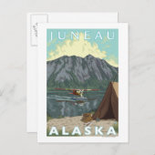 Carte Postale Bush Plane & Fishing - Juneau, Alaska (Devant / Derrière)