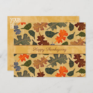 Carte Postale Business Autumn Oak Tree Feuille Bon thanksgiving