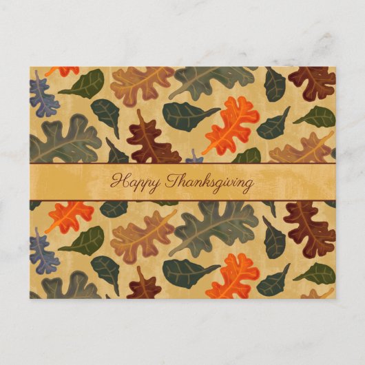 Carte Postale Business Autumn Oak Tree Feuille Bon thanksgiving (Devant)