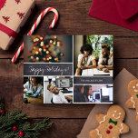 Carte Postale Business Christmas Card 2024 Happy Holidays photo<br><div class="desc">Étendre vos voeux et saluer vos clients "Joyeux Vacances" avec ce collage photo personnalisé cartes de Noël d'affaires. Personnalisez jusqu'à 5 photos pour lui donner une touche spéciale. Customisez le dos avec votre propre salutation. Facilitez-vous tout en le faisant bien réfléchir en utilisant ce modèle moderne.</div>