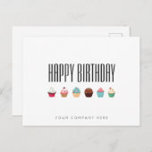 Carte Postale Business Cupcake Joyeux anniversaire (Devant / Derrière)