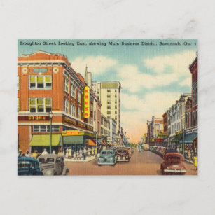 Carte Postale Business District, Savannah, Géorgie