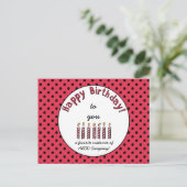 Carte Postale Business Joyeux Coupon Anniversaire Rouge (Debout devant)