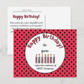 Carte Postale Business Joyeux Coupon Anniversaire Rouge (Devant / Derrière)