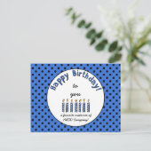 Carte Postale Business Joyeux Coupon d'anniversaire bleu (Debout devant)