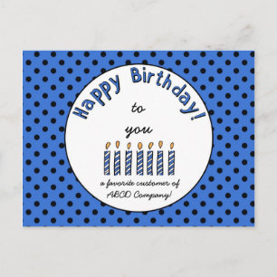 Carte Postale Business Joyeux Coupon d'anniversaire bleu