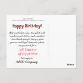 Carte Postale Business Joyeux Coupon d'anniversaire Orange-Rouge (Dos)