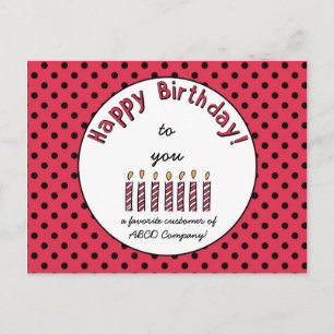 Carte Postale Business Joyeux Coupon d'anniversaire rouge