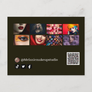 Carte Postale Business modern Maquillage studio &QR code