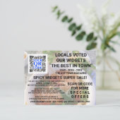 Carte Postale Business QR Code Light Photo Custom Publicité (Debout devant)
